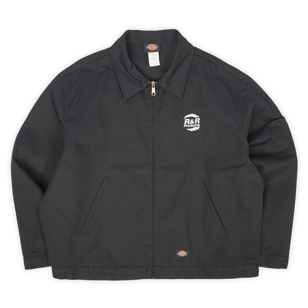 ディッキーズ Dickies ♥ デッドストック 00s 2000年代 アイゼンハワージャケット 企業ロゴ刺繍 874 チビタグ USA ヴィンテージ アメリカ 古着 メンズ コート ジャケット ブラック 黒 XL