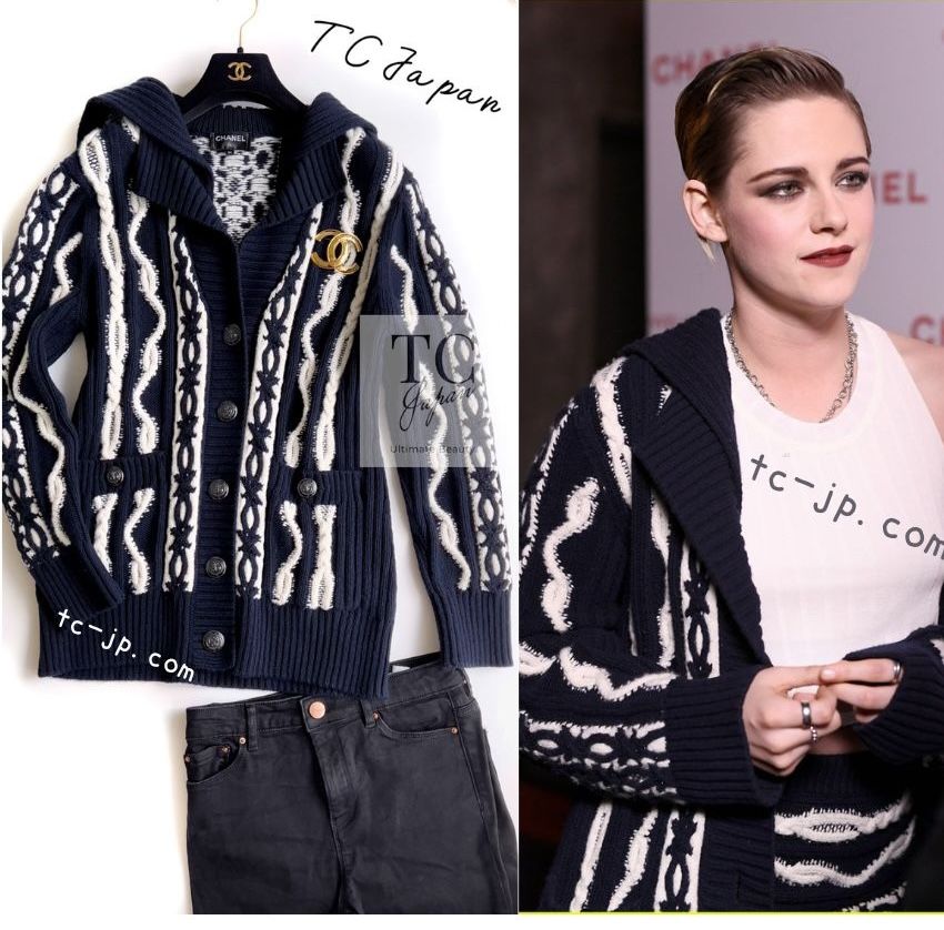 楽天市場】[中古] シャネル カーディガン CHANEL ネイビー