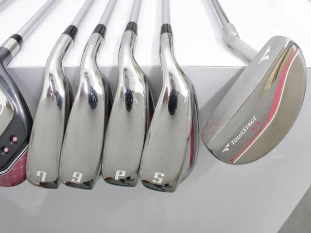 レディース ブリヂストン ツアーステージ CL ピンク 8本セット キャディバッグ付 2724