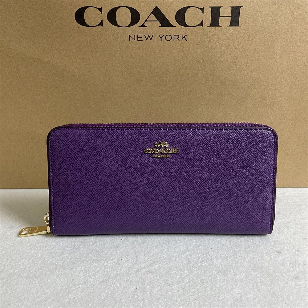 コーチ COACH 長財布 財布 レディース パープル プレゼント ギフト ロング ジップ ラウンドファスナー 新品 未使用 ファッション - メルカリ