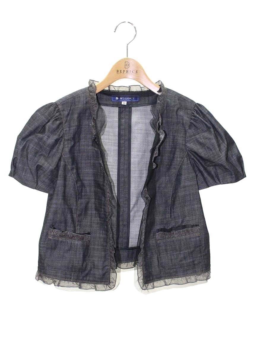 M'sGRACY フリル襟ジャケット ehka sopo（エヘカソポ）の「フリル襟デニムジャケット（ノーカラー