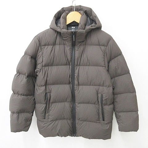 ユニクロ UNIQLO パウダーソフトダウンジャケット NANODESIGN ナノデザイン ジップアップ フード 撥水 2023年 茶 ブラウン M