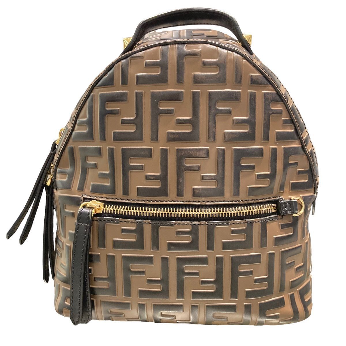 中古】 Fendi フェンディ FFロゴ バックパック リュック ズッカ 8BZ038