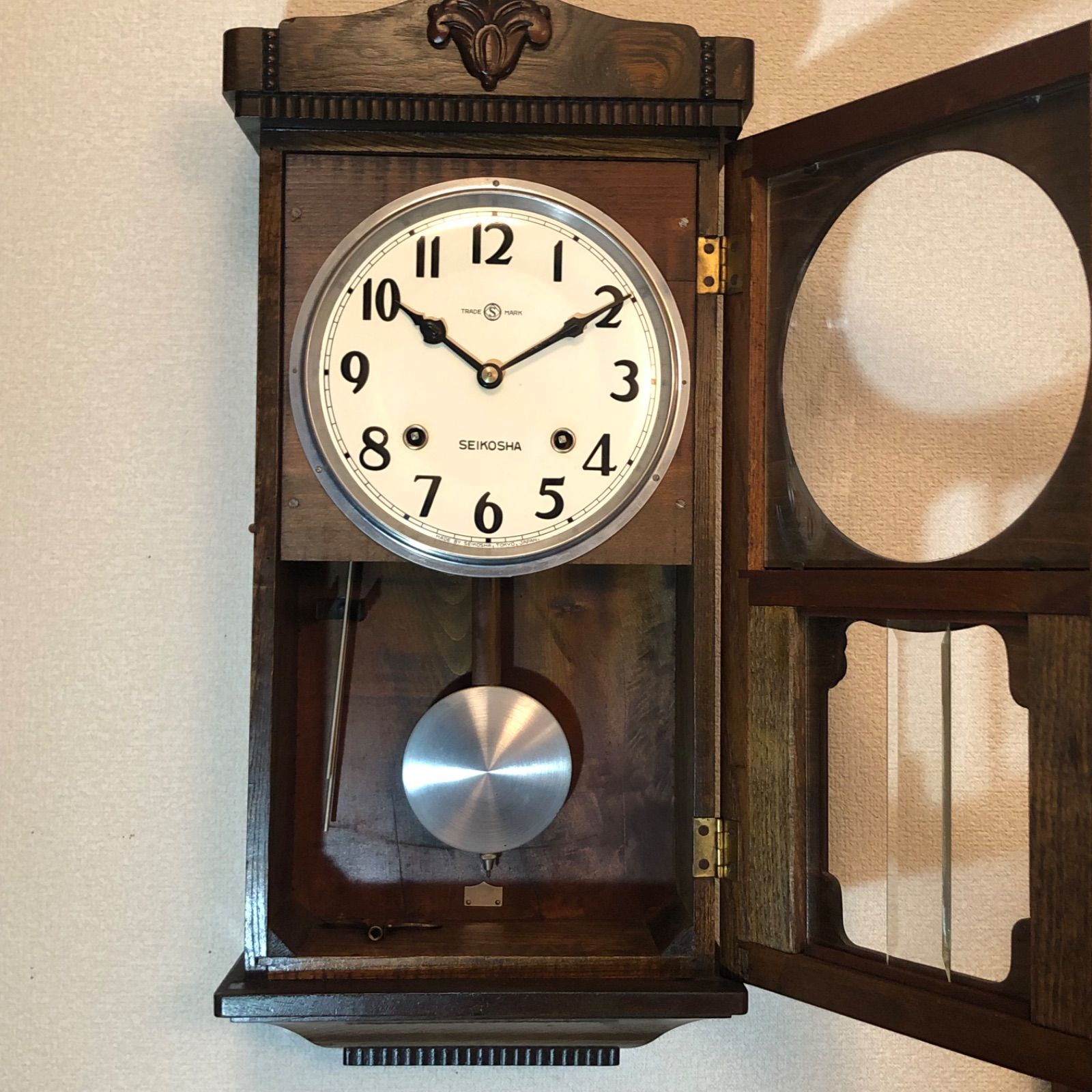 レトロ 精工舎 宮型本打ち式掛時計 オーバーホール済 稼働品 - メルカリ