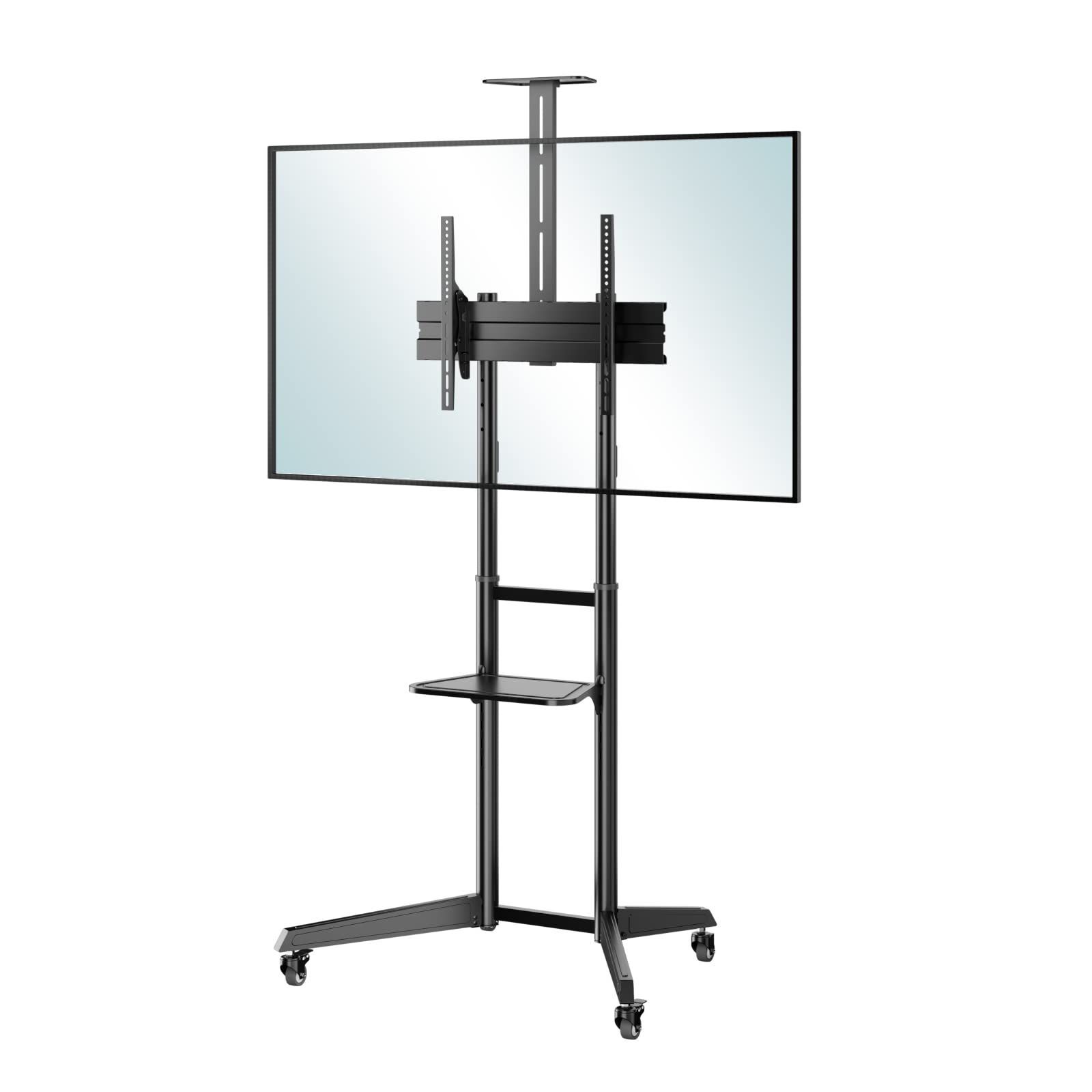 在庫セール 43-65インチ テレビスタンド VESA対応 キャスター付き DISPLAY|TVスタンド 移動式 棚板付き DMM.make 高さ|角度調整 DKS-LCS4