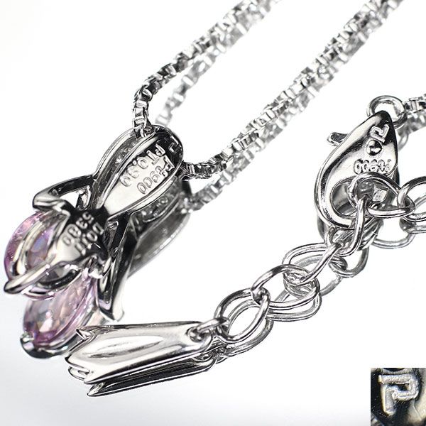 ポーラ Pt900 ピンクインペリアル トパーズ ダイヤモンド ペンダント  