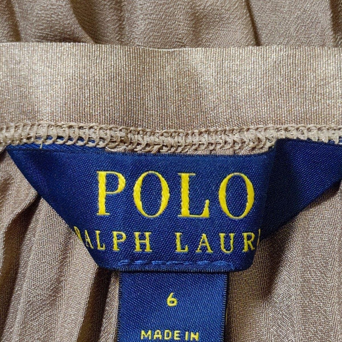 POLObyRalphLauren ポロラルフローレン ロングスカート サイズ6 M レディース - ベージュ プリーツ ウエストゴム SIROKUMA-CORPORATION_COM