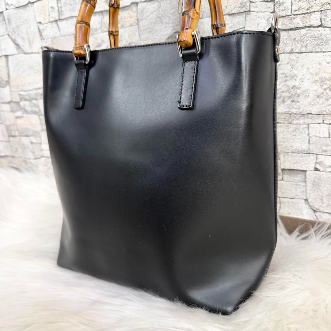 ジャンニノターロ バンブーハンドル 黒レザーハンドバッグ 【公式通販】