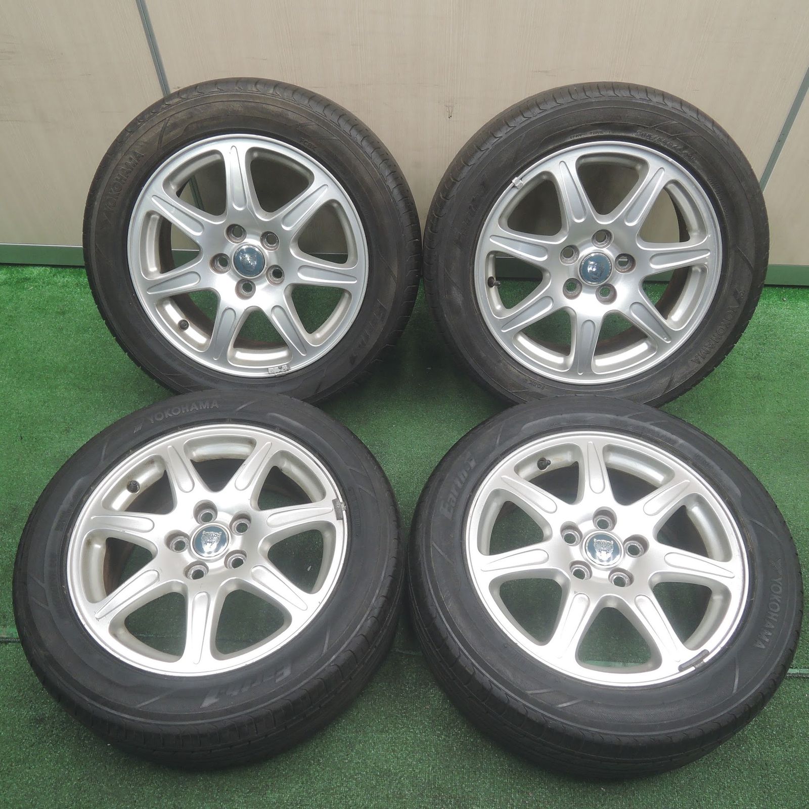 [送料無料]バリ溝！9分ジャガー Xタイプ 純正 205/55R16 ヨコハマ Earth-1 16インチ PCD108/5H3110903NJノ