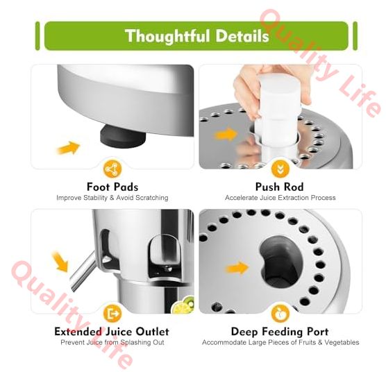 スロージューサー 低速 ジューサー 高い搾汁率 搾りカス分離 凍ったフルーツも砕ける ジュース コールドプレスジューサー スムージー フレッシュジュース ミキサー110V ヘビーデューティ遠心ジューサー電気ステンレス鋼全体 WWW_KANDAIZUMI_COM