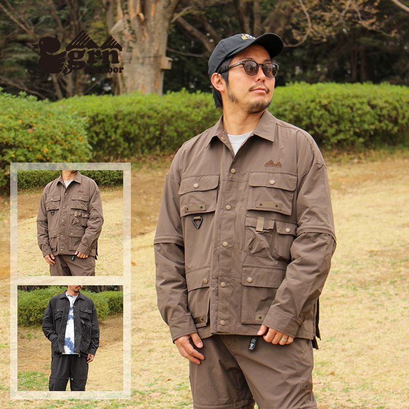 [ジーアールエヌアウトドア（grn outdoor）] 【23春夏】MUSHI MUSHI JACKET BROWN L