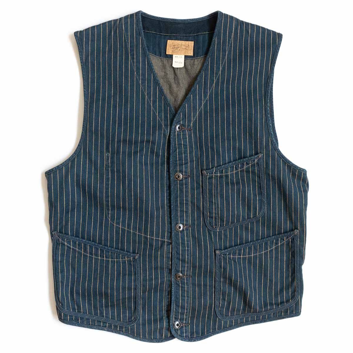 RRL WABASH STRIPE VEST インディゴ ウォバッシュ 激安 激安特価 送料 ...