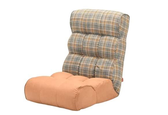 【数量限定】ハイバック RUSTIC VT-HIGH チェック＆レザー(PVC) JR ﾋﾟｸﾞﾚｯﾄ ふんわり座面とリクライニング機能付きソファ座椅子