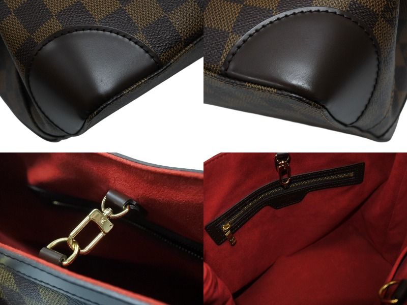 LOUIS VUITTON ルイヴィトン ダミエ ハムステッドPM ハンドバッグ ブラウン N51205 ロゴ ゴールド金具 4b008350 WWW_MORNINGWALKER_COM