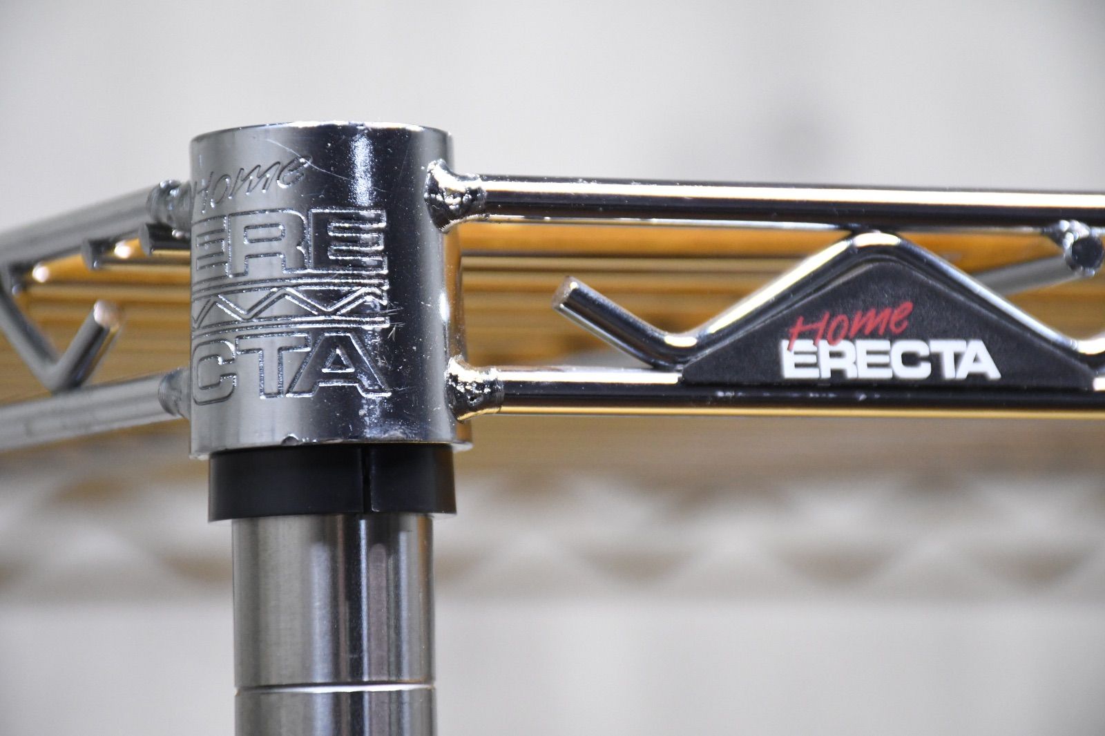 EIK59 ERECTA ホームエレクター ワイヤーシェルフ 5段 120×60cm アクリル板2枚付 ウッドメイプル スチールラック 飾り棚 店舗什器 MARWIL-DEMENAGEMENTS_CH