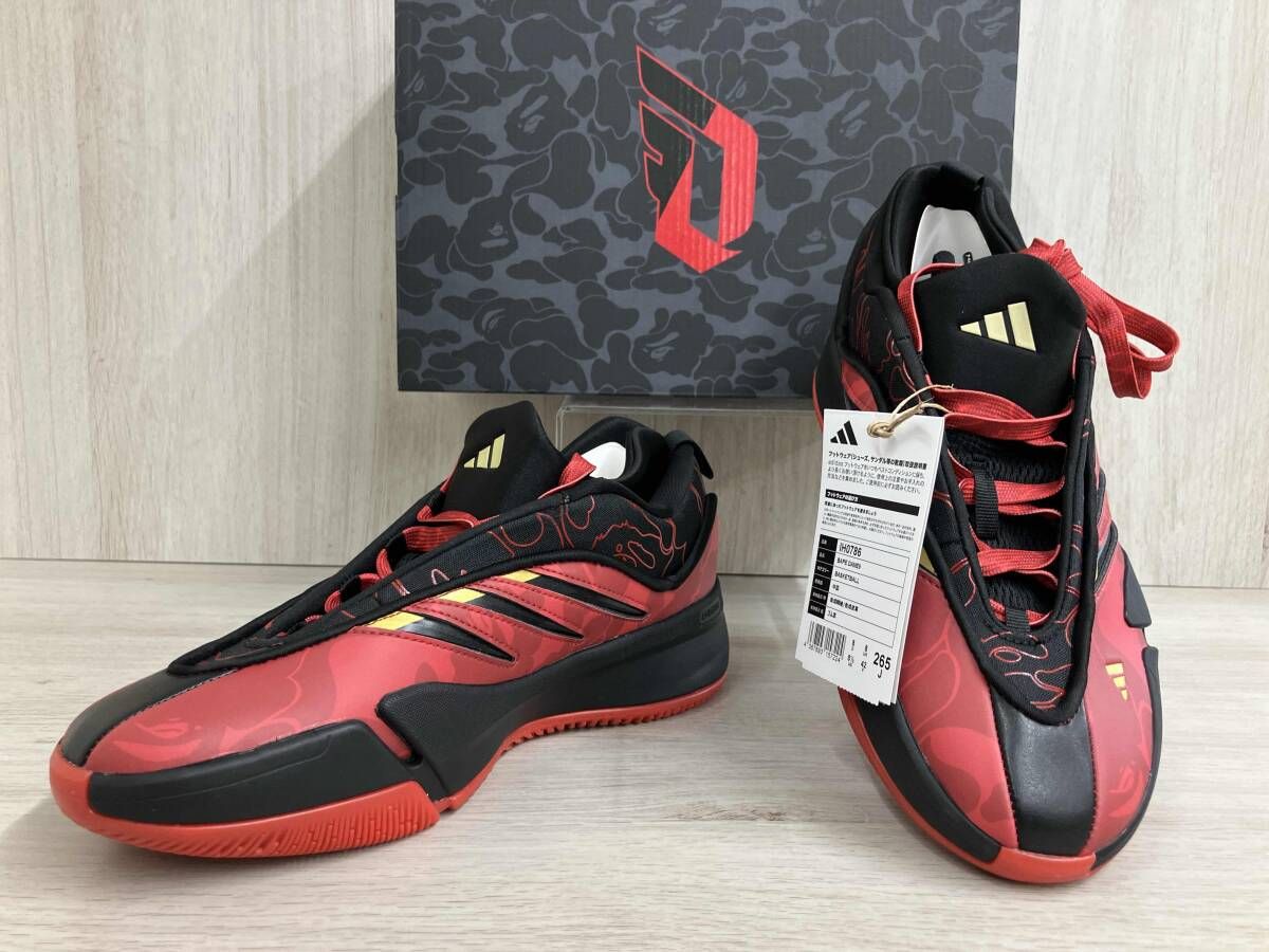 adidas BAPE DAME9 スニーカー IHO786 A BATHING APE 26.5cm レッド