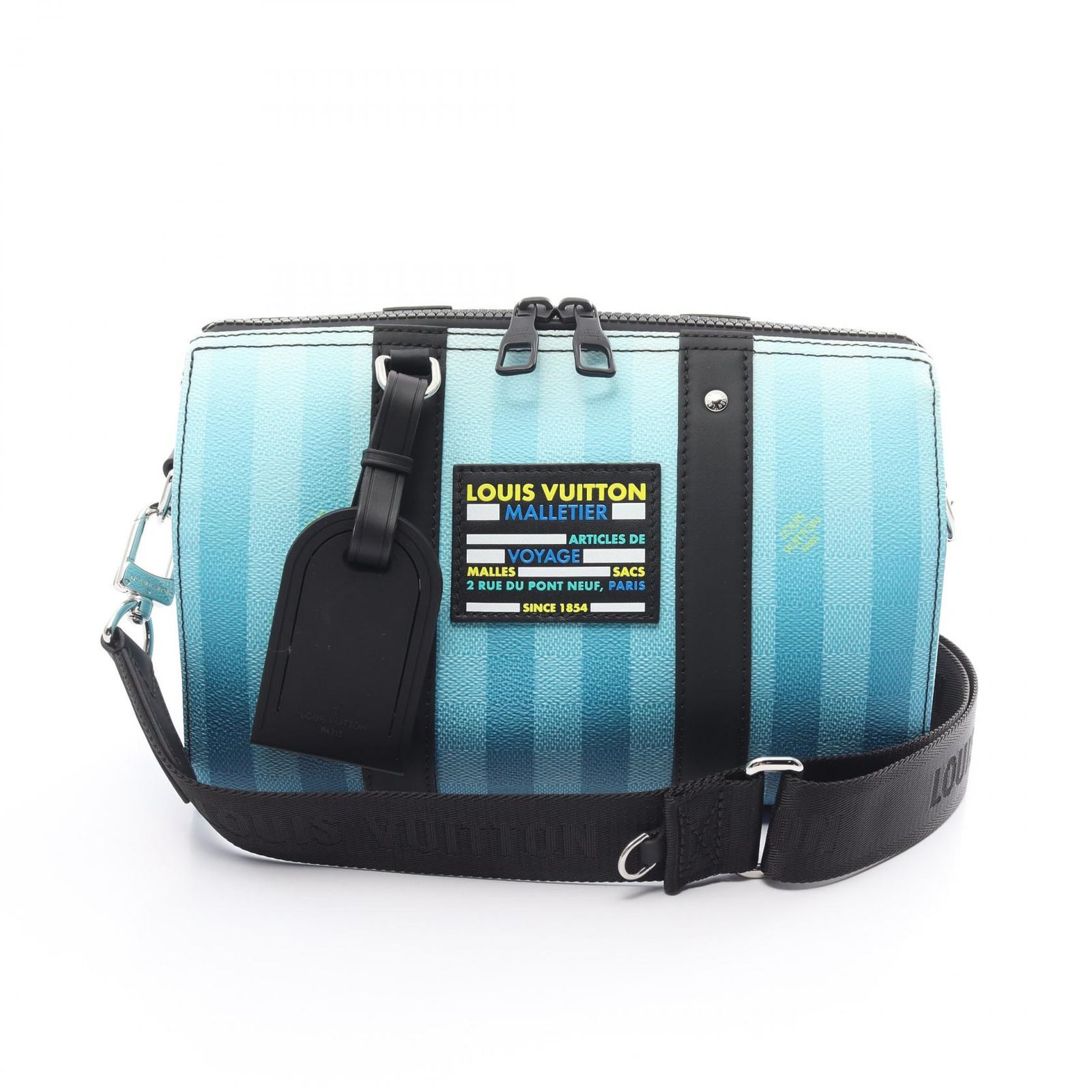 ルイ ヴィトン LOUIS VUITTON ショルダーバッグ シティ キーポル ブルーヴェール M59921 ブルーグラデ PVCコーティングキャンバス レザー シティ キーポル メンズ Used A