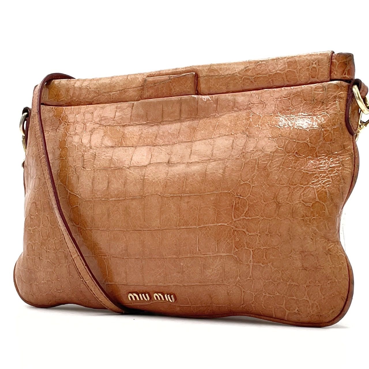 ✨良品✨ miu miu ミュウミュウ ポシェット ショルダーバッグ ロゴ金具 