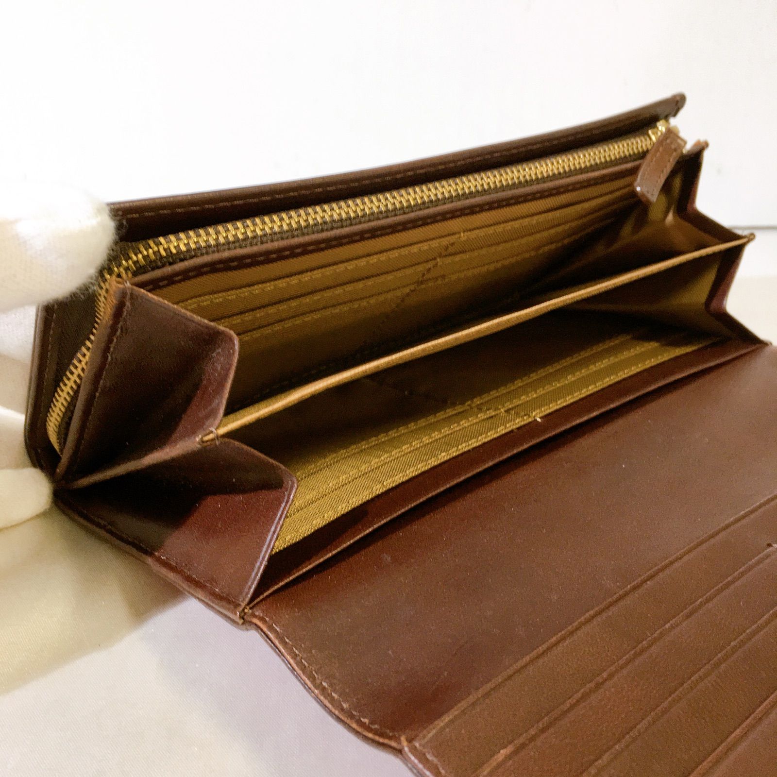 ラシット 財布 ロングウォレット ポリエステル混 × レザー 