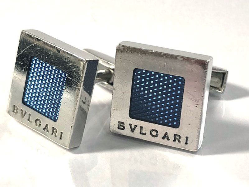 国産日本製 BVLGARI SV９２５ スクエア ブルー シルバー製の通販 by