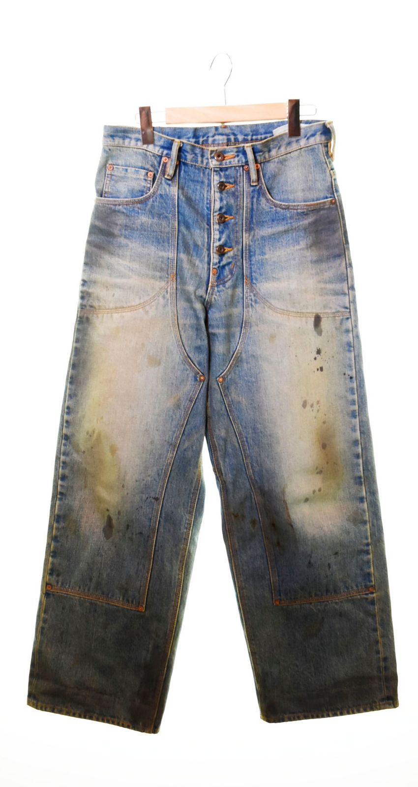 シュガーヒル SUGARHILL OILED FADE DOUBLE KNEE DENIM PANTS デニムパンツ 青 デニム 無地 ブルー 30  103MB-32 - メルカリ