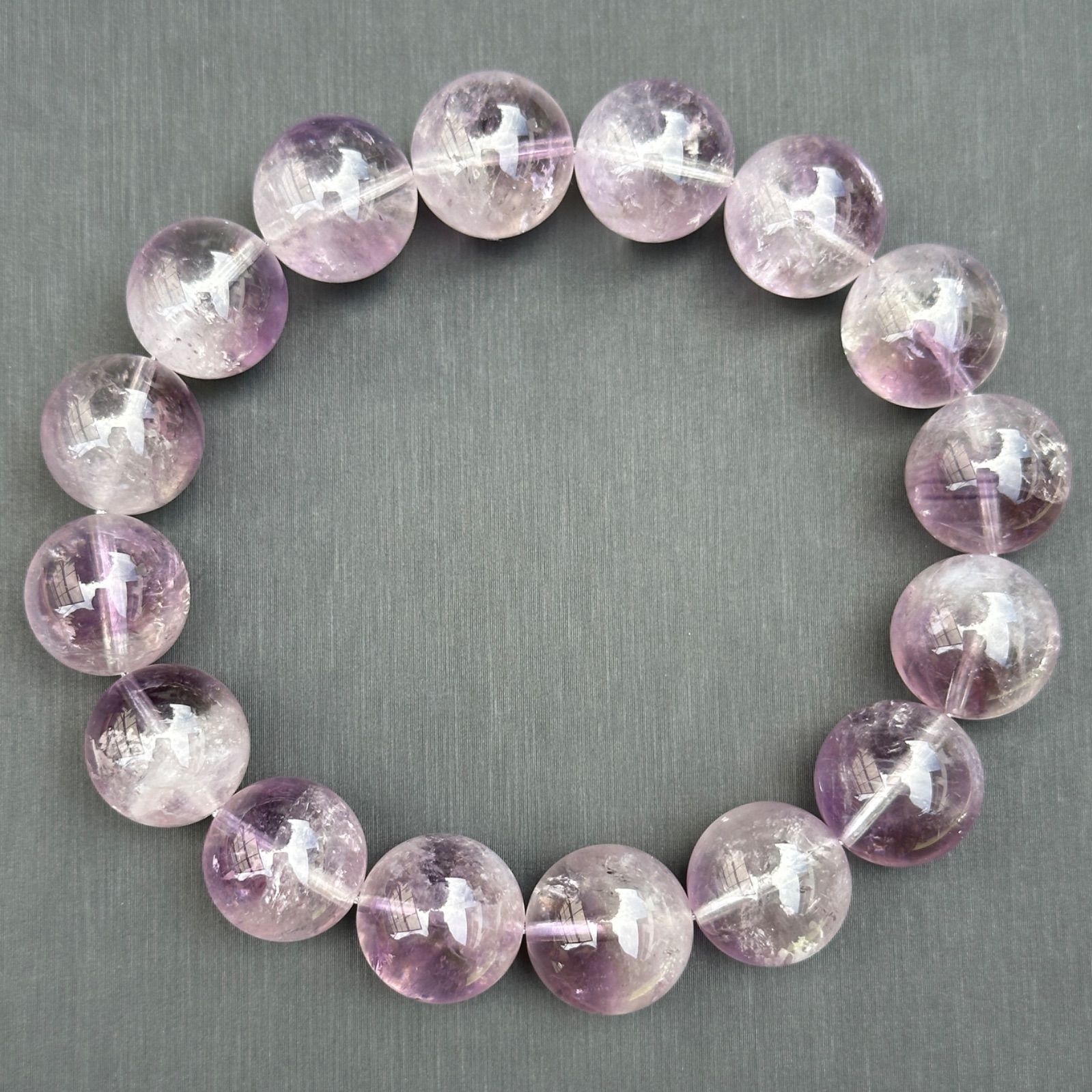 G1403 アメジストゾーンクォーツ 天然石 パワーストーン ブレスレット