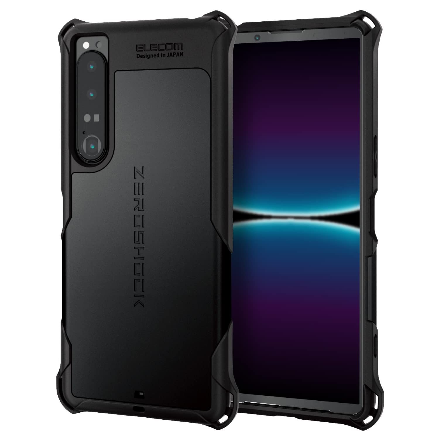 エレコム Xperia 1 IV (SO-51C / SOG06) ケース カバー ハイブリッド ZEROSHOCK 衝撃吸収 耐衝撃 ストラップホール付 ブラック PM-X221ZEROBK [ブラック]