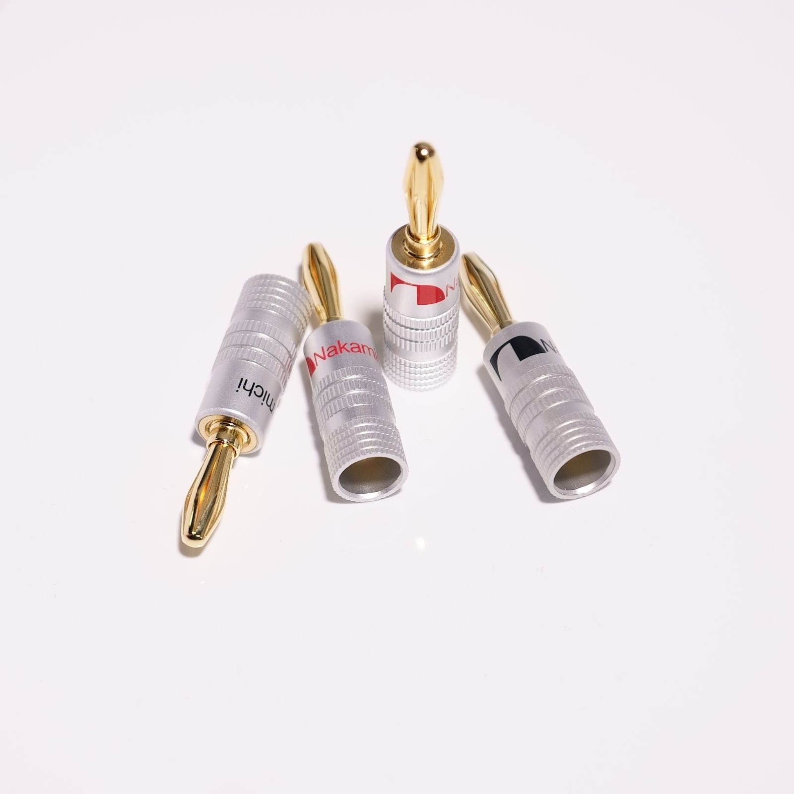 Nakamichi ナカミチ バナナプラグ 金メッキ8本セット(赤4本 黒4本
