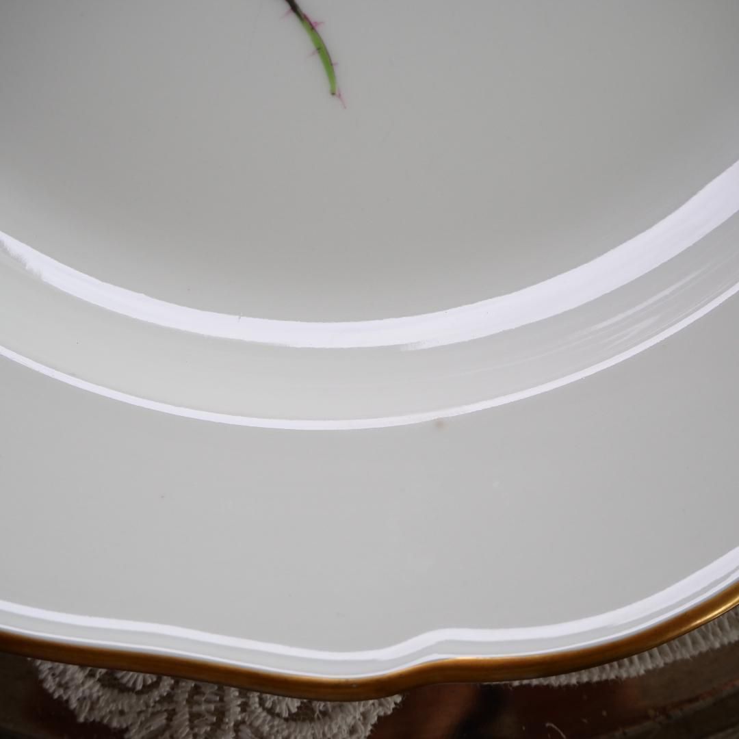 美品 Meissen マイセン ピンクローズ 25cm ディナープレート