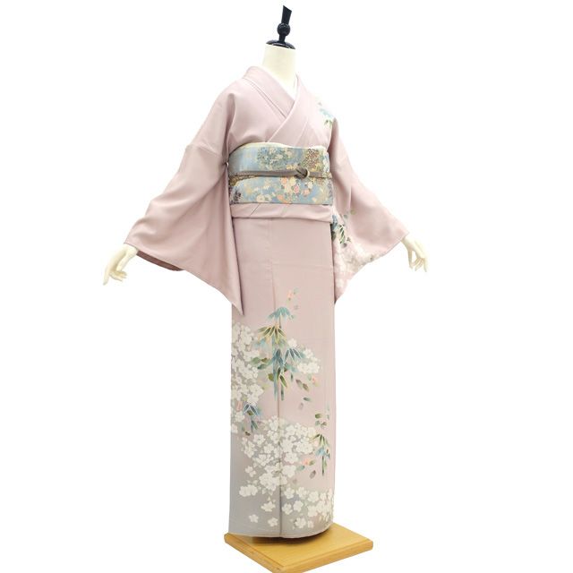 仮絵羽】正絹 総刺繍柄 訪問着（黒系） 0002-00703-W-T 正絹訪問