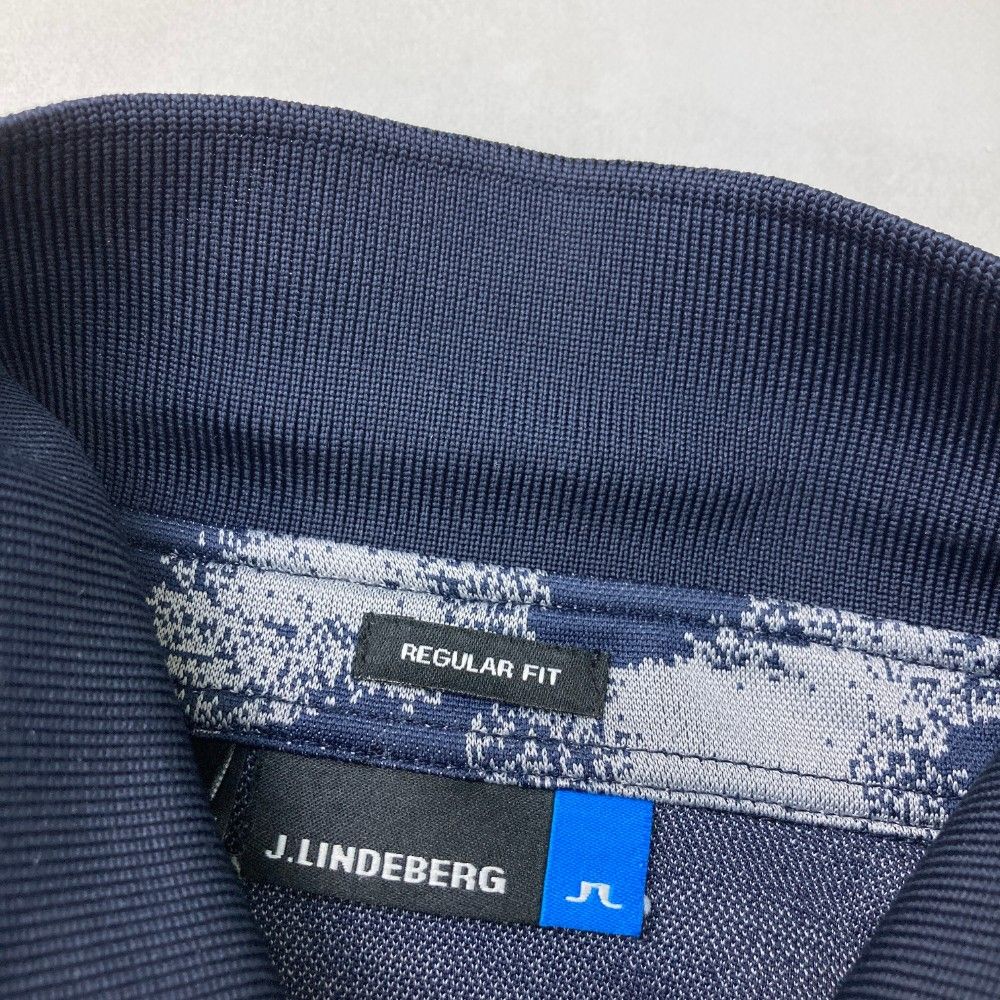 サイズ：S J.LINDEBERG ジェイリンドバーグ 半袖ポロシャツ 総柄