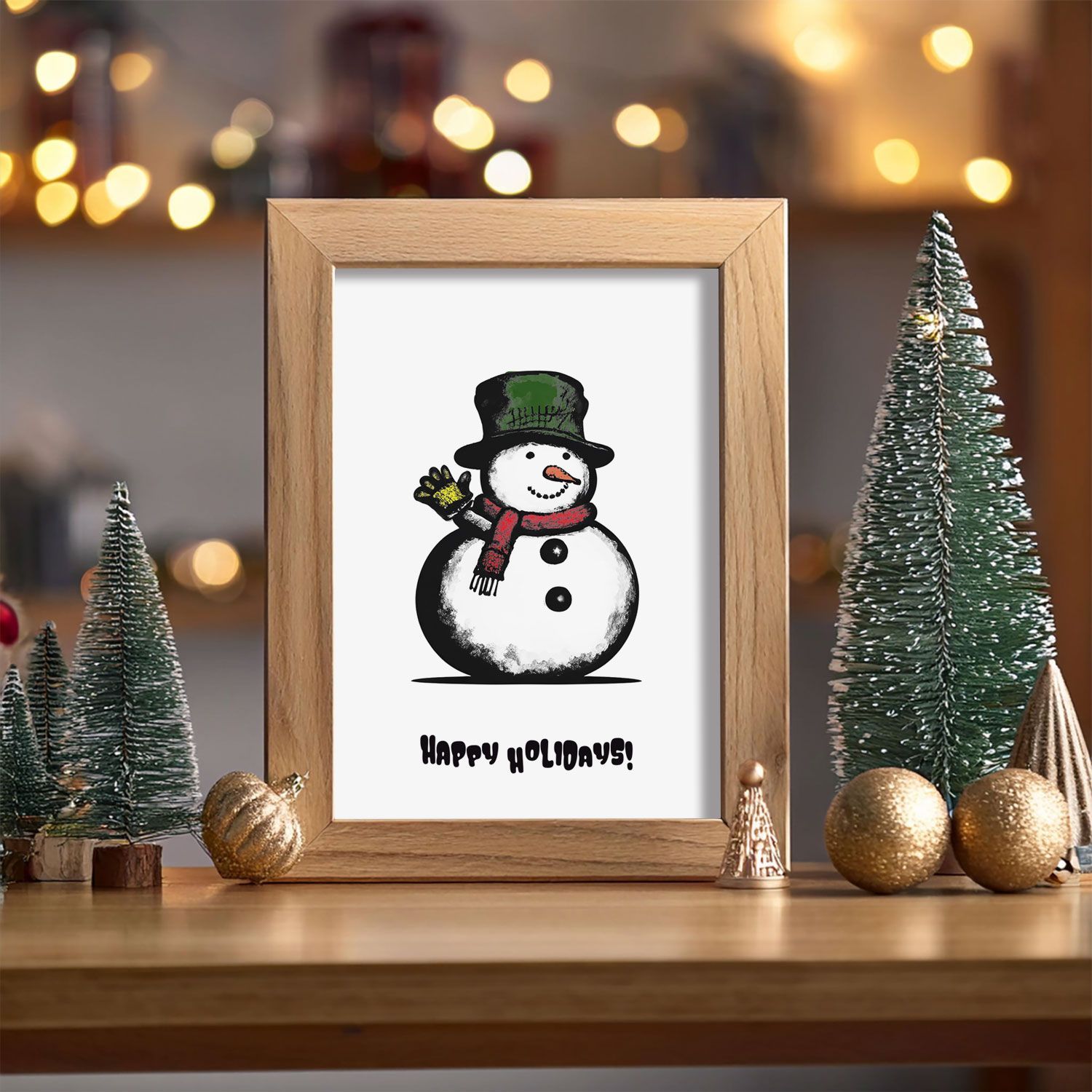 デザイン看板A4】クリスマスツリー白☆ポスター絵アートパネル壁