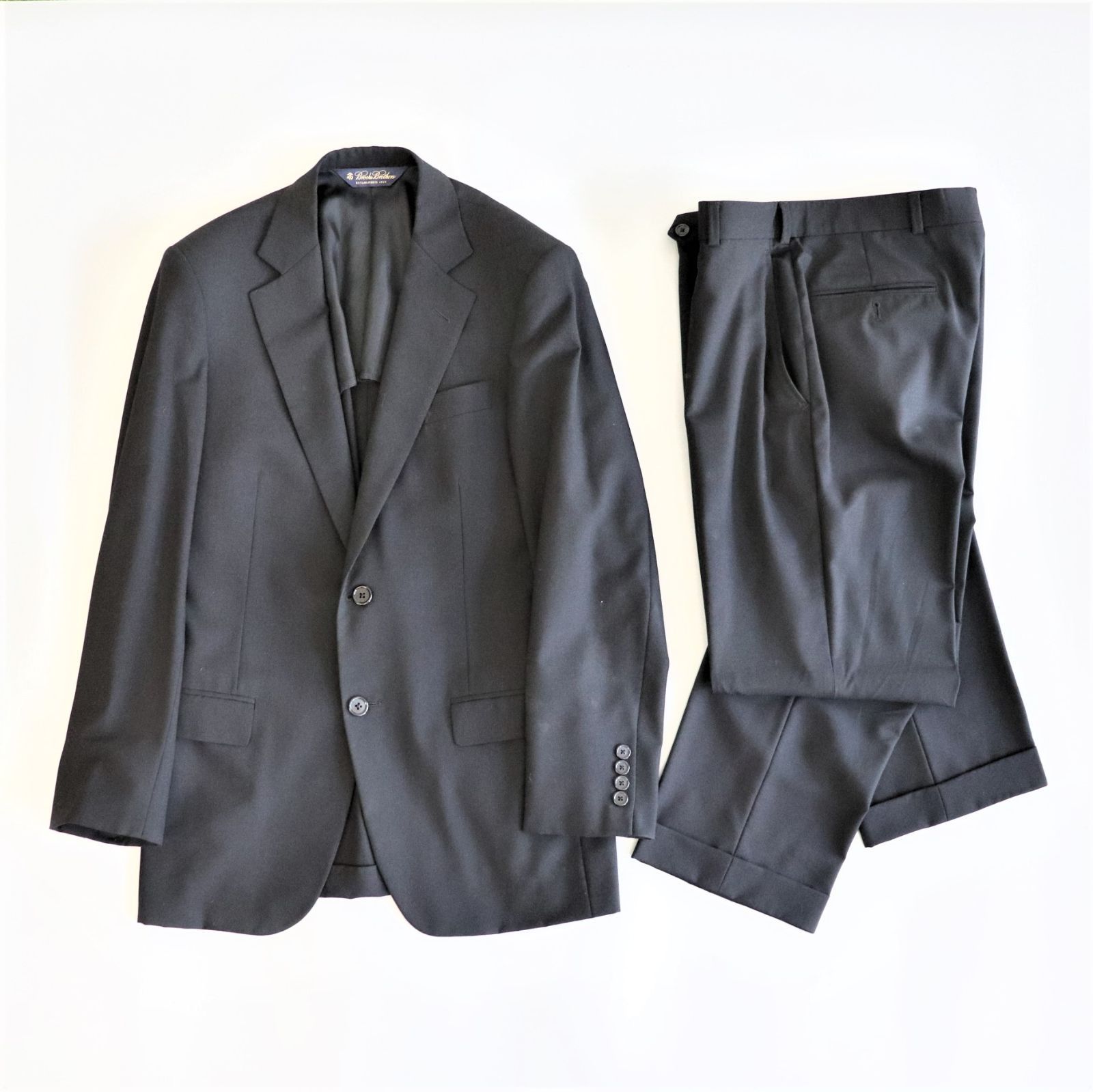 Brooks Brothers ブルックスブラザーズ セットアップスーツ ブラック メンズ ビジネス サイズ36SHT 30Ｗ ウール