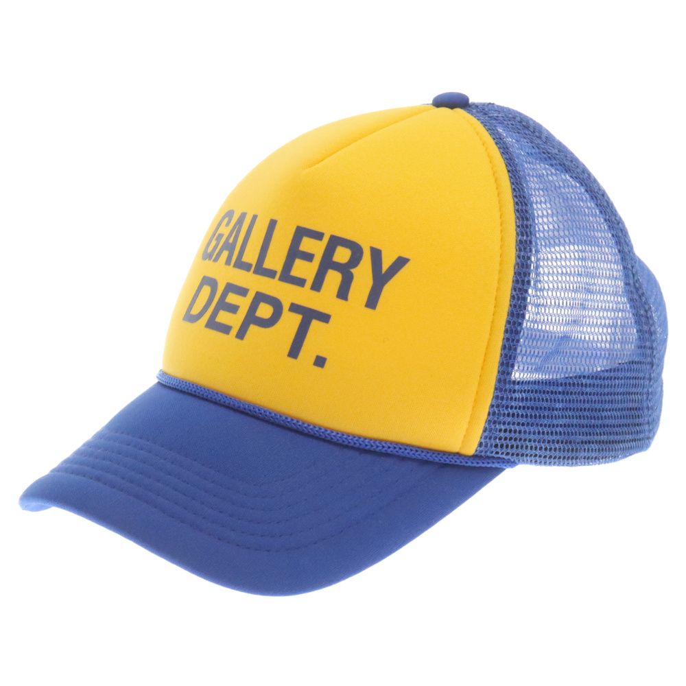 GALLERY DEPT. (ギャラリーデプト) 23AW Printed Two Tone Twill and Mesh Trucker Cap プリント ツートーン ツイル メッシュトラッカーキャップ 帽子 イエロー/ブルー