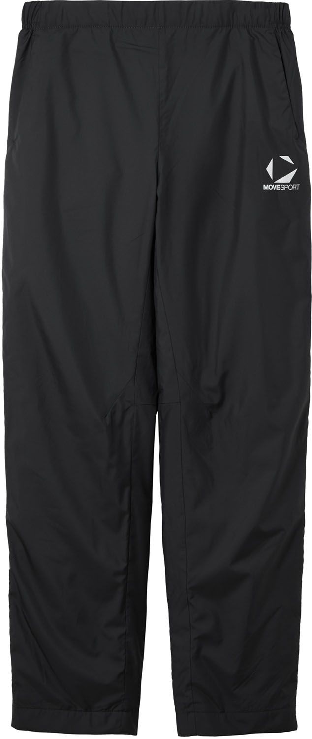 ムーブスポーツ MOVESPORT ウィンドブレーカーパンツ ロング 長ズボン ボトムス メンズ 男性 大人 防風 保温 防寒 撥水 タフタ素材 起毛素材 トレーニング ジム ロゴ ワンポイント ST5FPZT0M BK00 ブラック