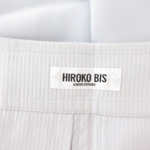 ヒロコビス HIROKO BIS ジャケット スタンドカラー リネン混 9 ライトグレー /AE