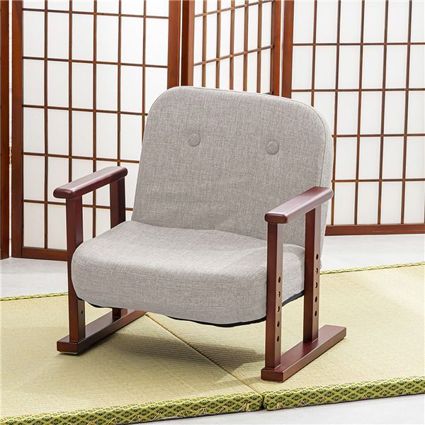 リクライニングお座敷座椅子 ミルクティーベージュ 組立品