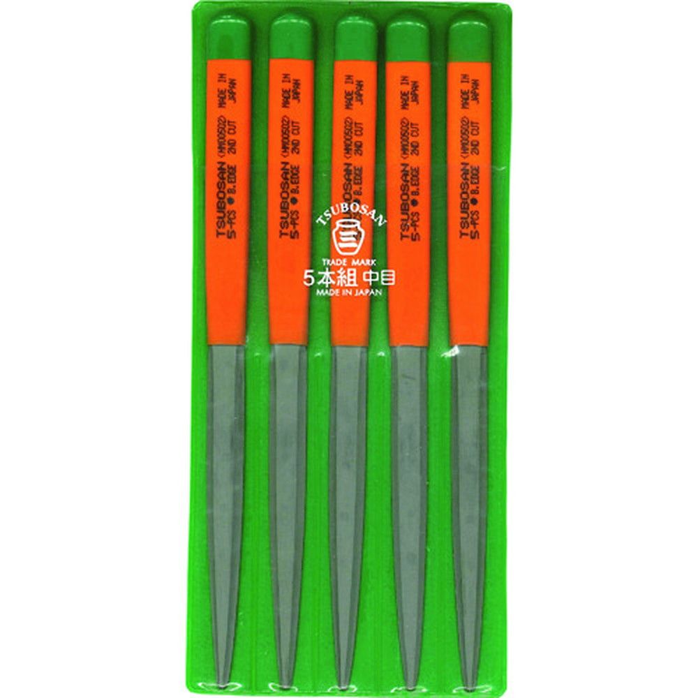 ツボサン 組ヤスリ 5本組 腹丸 中目 HM005-02
