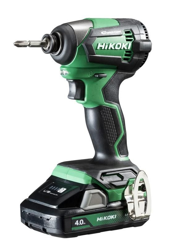 HiKOKI ハイコーキ 18V 充電式 インパクトドライバー シンプルモデル アグレッシブグリーン 4.0Ah電池2個 充電器 ケース付 ビット別売 WH18DE 2LC