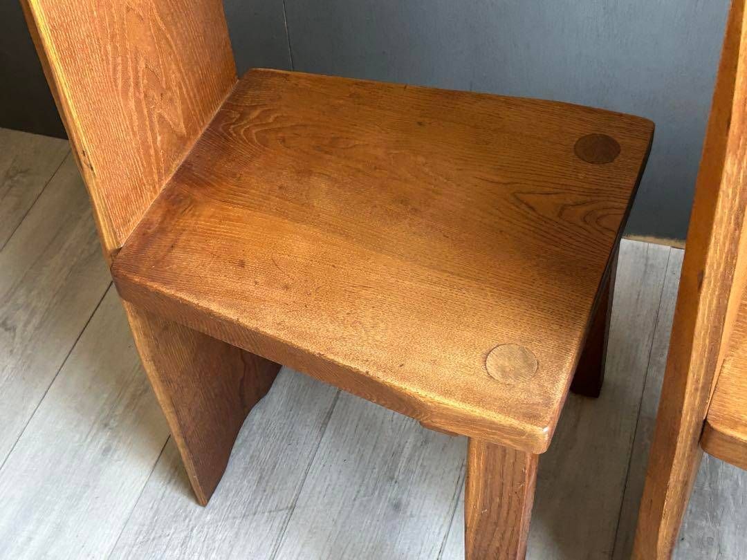 希少　レトロ　無垢材　ヴィンテージ　カフェ　店舗什器　ハイバックチェア　ユニーク ③ 希少 レトロ 無垢材 ヴィンテージ カフェ 店舗什器