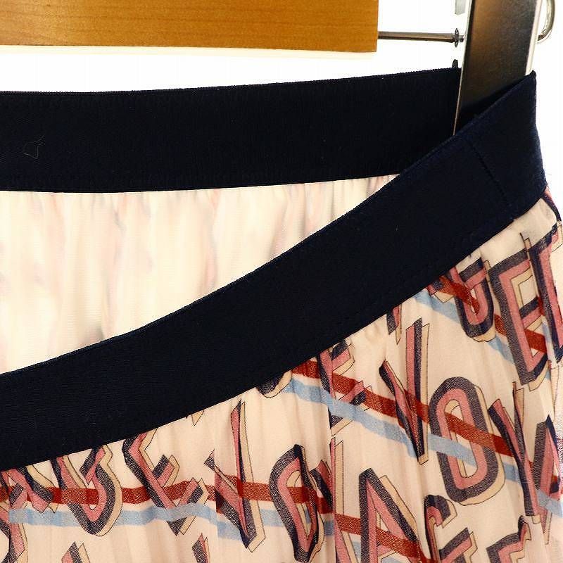 ANAYI レタードプリントプリーツスカート 38 ANAYI レタードプリントプリーツスカート 38
