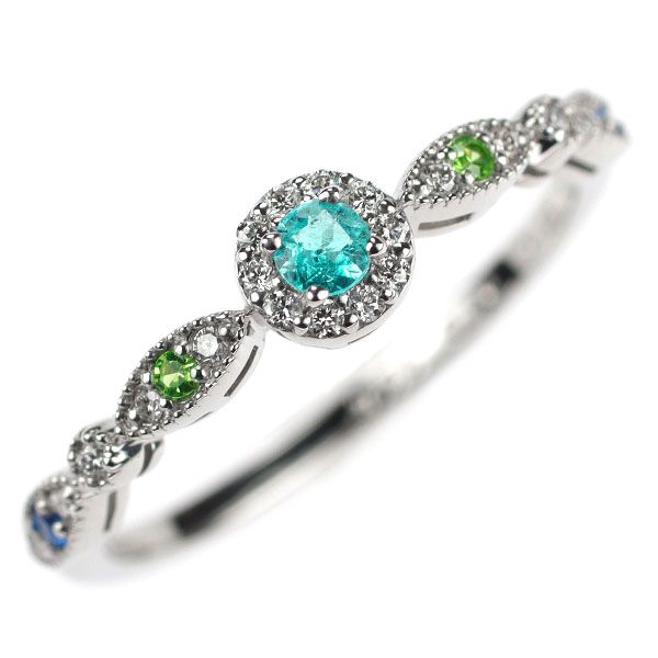 新品 Pt900 パライバトルマリン デマントイドガーネット アウイナイト  