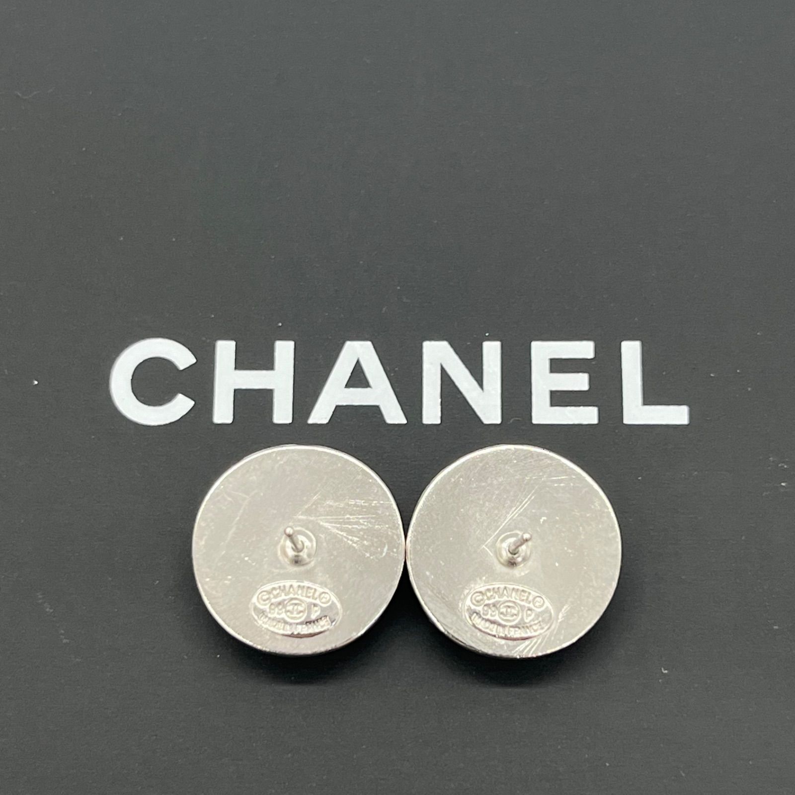 【極美品】CHANEL ピアス ココマーク シルバー ロゴプレートあり  99P1991年ヴィンテージ  シャネル