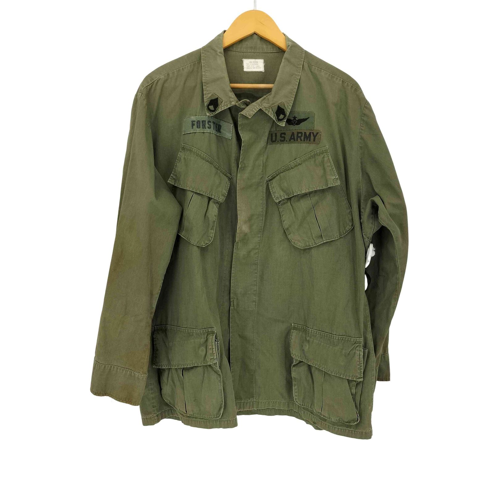 ユーエスアーミー U.S. ARMY 60S 4TH リップストップ ジャングルファティーグ jungle fatigue jacket メンズ LARGE REGULAR