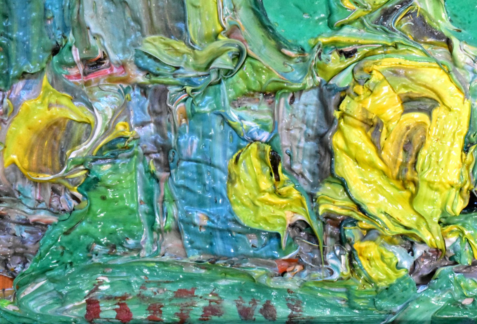 アンドレ・コタボ 「ヴァロリスの丘とミモザ」 油彩 仏P8号 真作保証