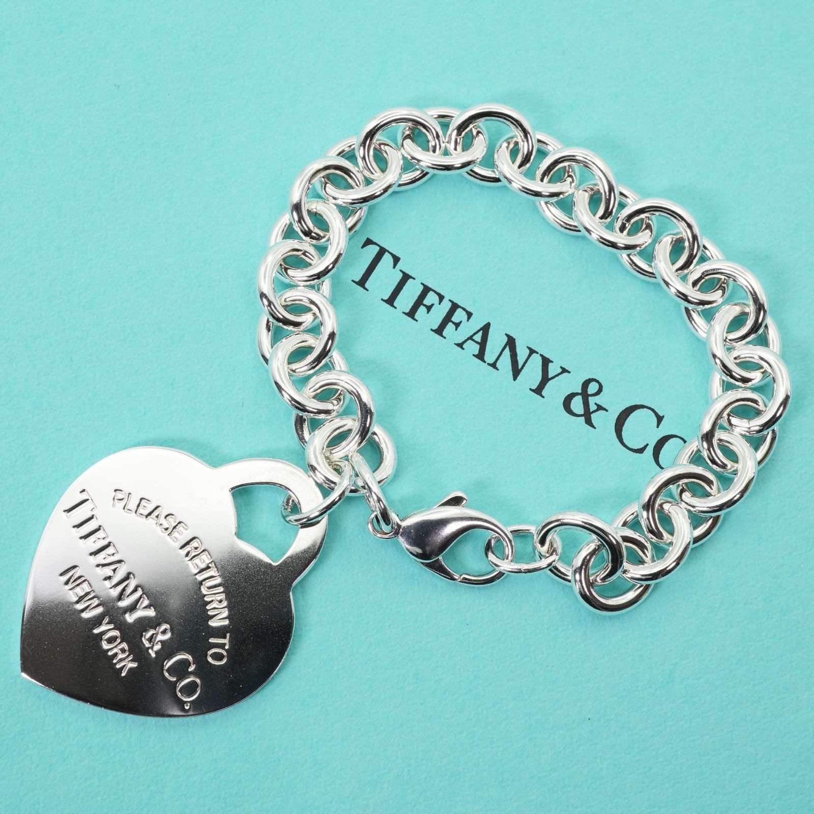 極美品 ティファニー リターントゥ ハートタグ ラージ ブレスレット/25  