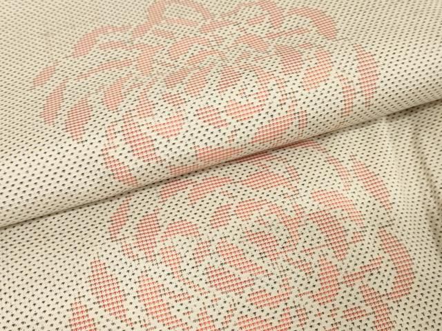 平和屋着物○本場大島紬 白大島 カタス7マルキ 菊 正絹 逸品 未使用