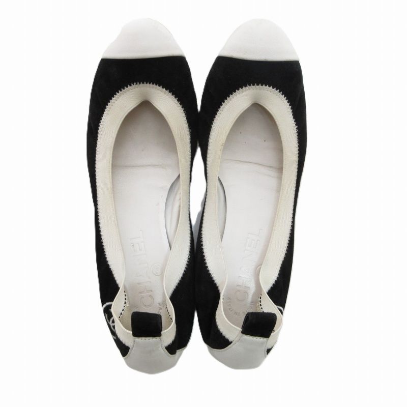 シャネル CHANEL レザー×スエード バレエシューズ パンプス