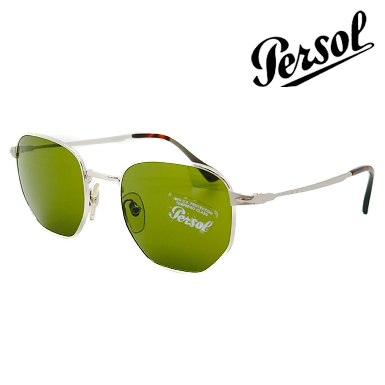 【新品/匿名配送】Persol ペルソール サングラス PO2446S シルバー グリーン 強化ガラス製 クリスタルレンズ メンズ レディース イタリア製