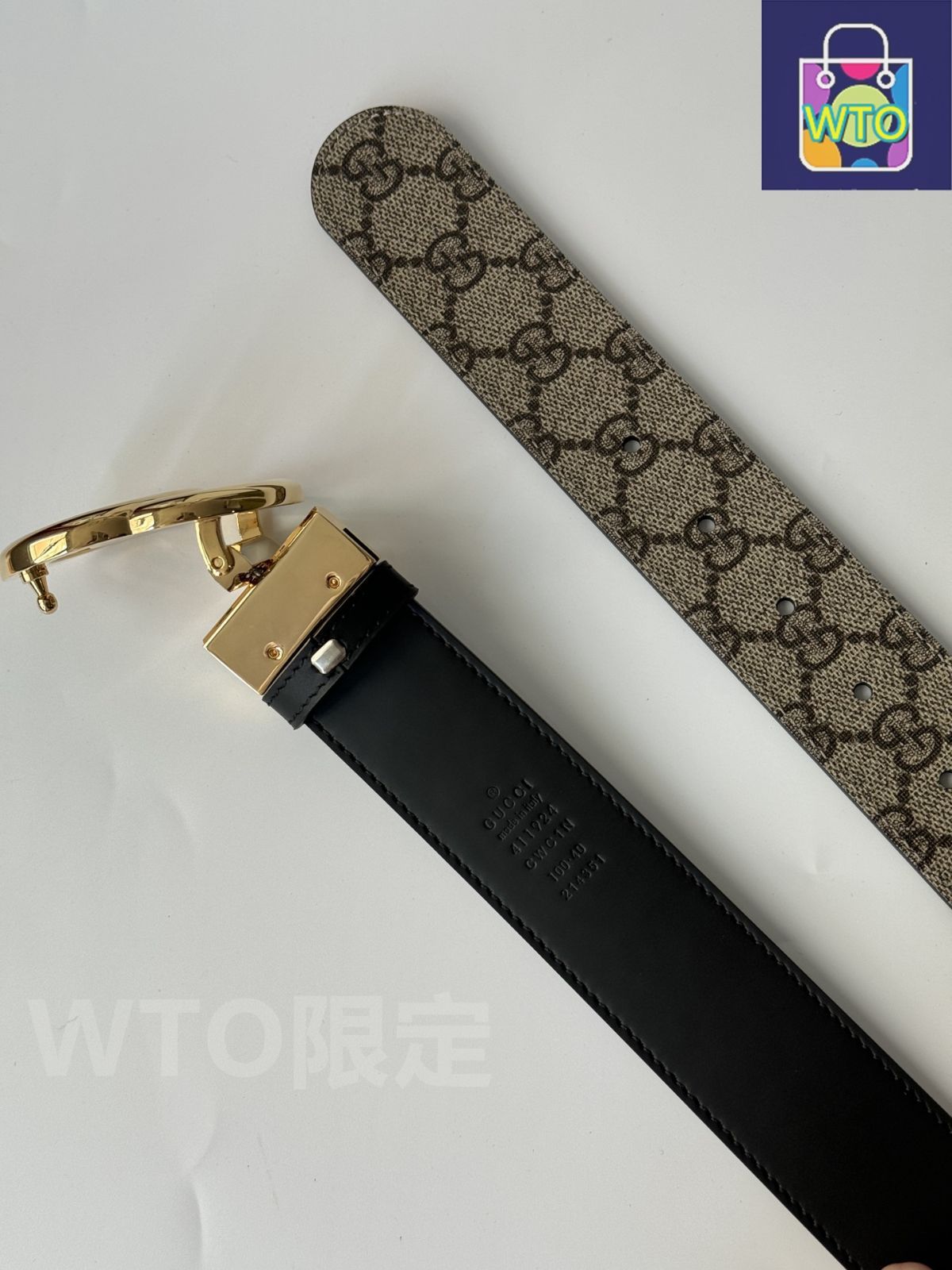 今日特価】Gucci グッチ ダブル G レトロ回転バックル ベルト-1